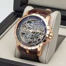 Skeleton Waterproof Watch for Men Calfskin Strap Pin Buckle Sapphire Dial PBS
