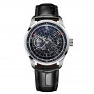 Automatic Mechanical Watch Waterproof for Men Earth Star Leather Strap YLB