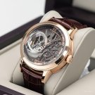 Men Watches Skeleton Calfskin Strap Mineral Crystal Glass Waterproof Dial PBS