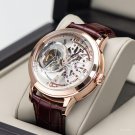 Men Watches Skeleton Calfskin Strap Mineral Crystal Glass Waterproof Dial PWS