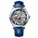 Men Tourbillon Watches Mechanical Genuine Leather Steel Skeleton Dial Manual Wind YLL