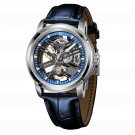 New Style Men Automatic Watches Rose Gold Skeleton 42mm Calfskin Strap Mechanical YLL