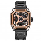 Mens Watch Fashion Selfwind Mechanical Automatic Waterproof Square Cool Rubber TWBL