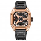 Mens Watch Fashion Selfwind Mechanical Automatic Waterproof Square Cool Rubber PWBL