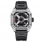 Mens Watch Fashion Selfwind Mechanical Automatic Waterproof Square Cool Rubber YBBL
