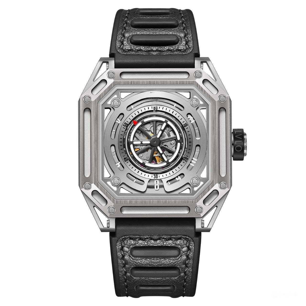 Watch For Men Waterproof Mechanical Full Steel Square Cool Luminous Rubber YWBB