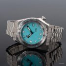 Mens Waterproof Teal Blue Watch Diving Sapphire Movement Ceramic Bezel Date Jubilee