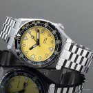 Mens Waterproof Yellow Ceramic Watch Diving Sapphire Movement Bezel Date Jubilee