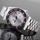 Mens Waterproof Silver Ceramic Watch Diving Sapphire Movement Bezel Date Jubilee
