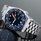 Mens Waterproof DarkBlue Ceramic Watch Diving Sapphire Movement Bezel Date Jubilee