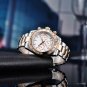 top brand Luxury Mens Watches Rose Gold White Quartz Stainless Steel Chronograph