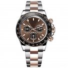top brand Luxury Mens Watches Chocolate Quartz Stainless Steel Chronograph
