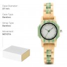 Wood Watches green for Women Simple Nature Lightweight Engraved Quartz O12