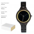 Wood Watches black for Women Simple Nature Lightweight Engraved Quartz P16 1