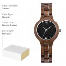 Wood Watches brown for Women Simple Nature Lightweight Engraved Quartz T55 4