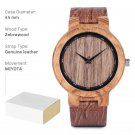 Natural Wood brown Watch for Men with Genuien Leather Lightweight Quartz D22