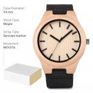Natural Wood brown Watch for Men with Genuien Leather Lightweight Quartz F21