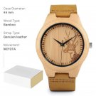 Natural Wood brown Watch for Men with Genuien Leather Lightweight Quartz F29