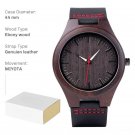 Natural Wood Chocolate Watch for Men with Genuien Leather Lightweight Quartz S10
