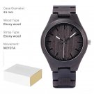 Natural Wood black Watch for Men with Genuien Leather Lightweight Quartz I22