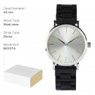 Natural Wood black Watch for Men with Genuien Leather Lightweight Quartz O16