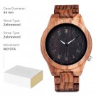 Natural Wood brown Watch for Men with Genuien Leather Lightweight Quartz M30