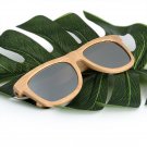 Okulary Bamboo Sunglasses Men Women With Silver Polarized Lens Pattern Engraved