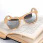 Okulary Bamboo Sunglasses Men Women With Silver Polarized Lens Pattern Engraved