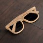 Okulary Bamboo Sunglasses Men Women With Silver Polarized Lens Pattern Engraved
