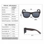 Okulary Ebony Wood Sunglasses Men Women Polarized Grey Lens Pattern Engraved