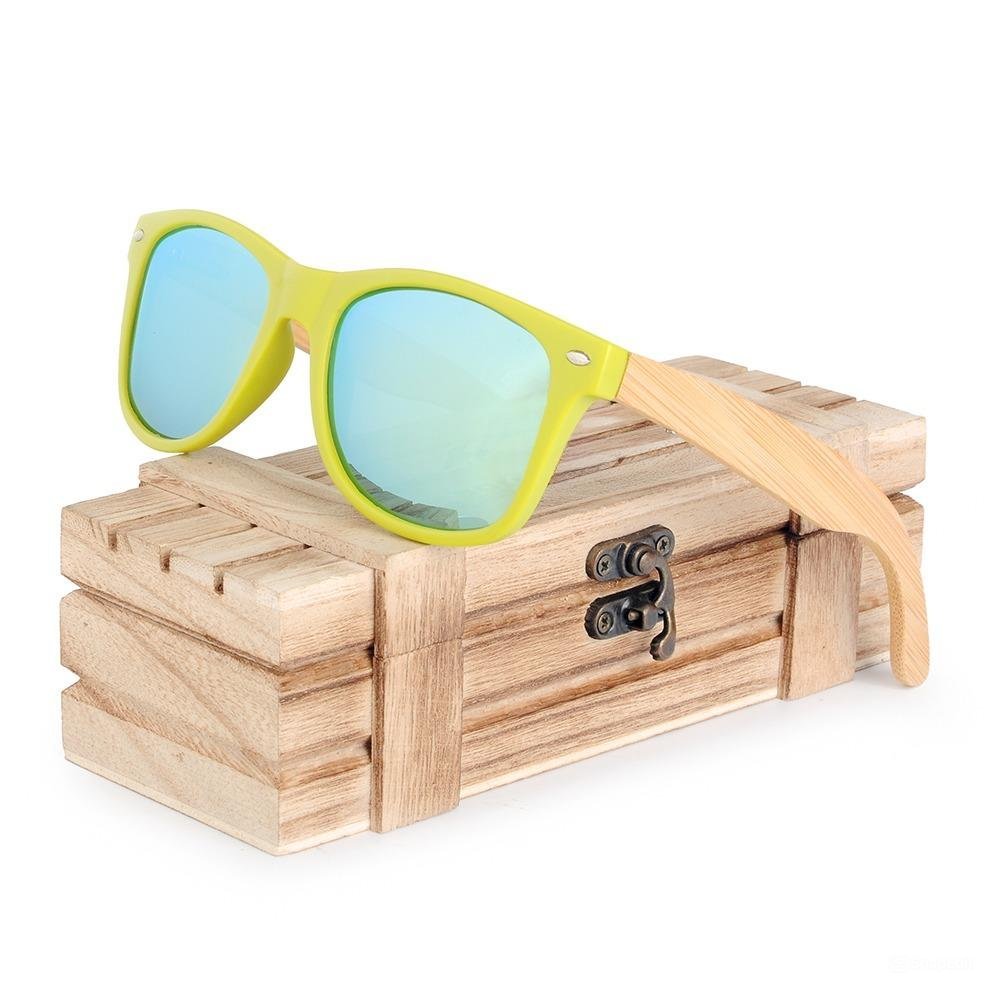 Sunglasses Brand Square Frame Driving For Men Women Retro Wooden Polarizing CG006C