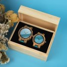 Couple blue Wristwatch Wood Men Women Customized Lovers GC028