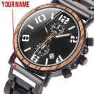 Multi function Wood Waterproof blackzebra Watch Men Luminious Engrave name on band