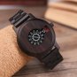 Wood Watch Ebony Special Dial Display Quartz Timepiece Design Minimalist