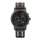 Custom Men Watch Chronograph Military Metal Wooden Bracelet Luxury B P19 1