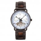 Wood Metal Military Watch Timepieces Color Matching Dial Stylish Date Display R30 3