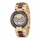 Men gold Wristwatches Luxury Wooden Stainless Steel Date J T15 3