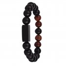 Wood Bracelet GS023 1B For Women Men Free Engrave Name Customized Beads Vintage Couple