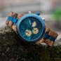 Collection Delicate Quartz Chronograph Watch Wood Men Day Night Display GT069 3