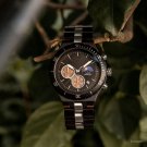 Collection Delicate Quartz Chronograph Watch Wood Men Day Night Display GT111 1