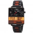 New Square Wood Watch 2022 for Men Personalized Waterproof Quartz GT095 2A custom