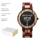 Men Wood Watches Handmade Compass Wooden Customized Viking Symbols Mjolnir 3