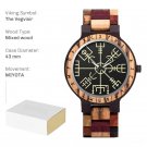Men Wood Watches Handmade Compass Wooden Customized Viking Symbols Vegvisir 3