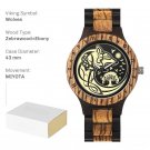 Men Wood Watches Handmade Compass Wooden Customized Viking Symbols Wolves 2