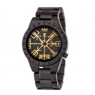 Wood Black Watches for Men Viking Warriors Symbol Custom Logo GT016 4A