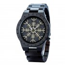 Wood Black Watches for Men Viking Warriors Symbol Custom Logo GT016 1A