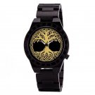 Wood Black Watches for Men Viking Warriors Symbol Custom Logo GT093 3A