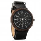 Mens Wood Watch Luxury Stainless Steel Quartz Chronograph GT056 1