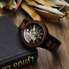 Automatic Machinery Waterproof Watch for Men Wooden Stainless Steel Custom GZ010 2A