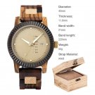 Wood Watches for Men Auto Date Handmade Quartz Personalized T132 4 woodbox